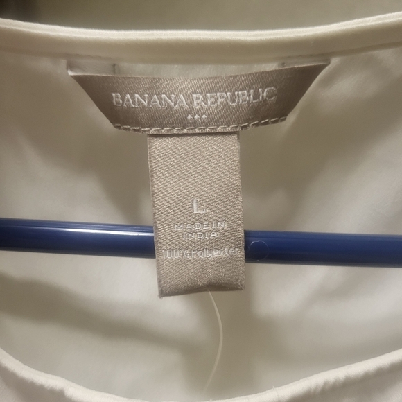 NWT $45 Banana Republic Sleeveless Tank Blouse‎ White Large Closet Staple - Picture 4 of 4